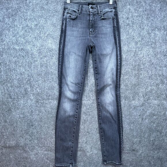 Mother Jeans Women 24 Grey High Waisted Looker Miss Moody Two Shoes Racer Stripe - Picture 1 of 8